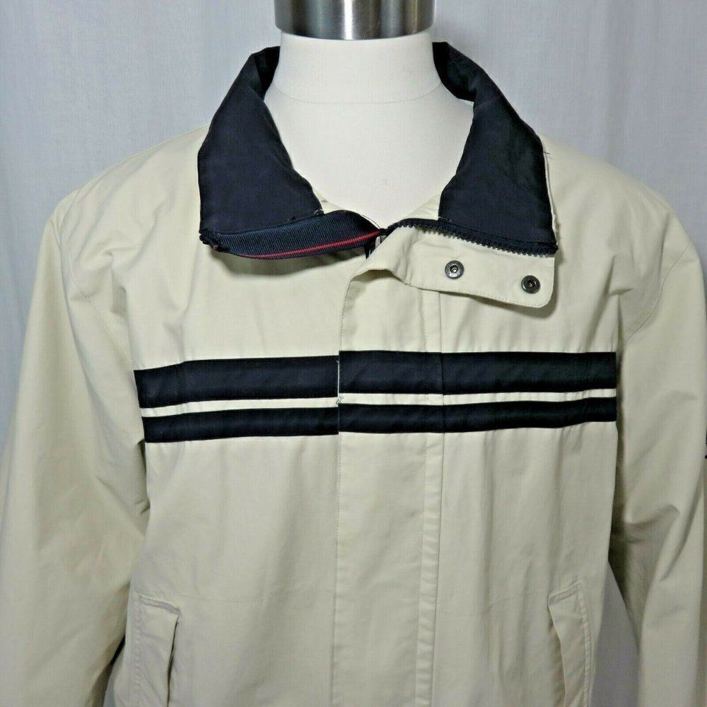 Vintage 90s Nautica XL Beige Navy Blue Jacket